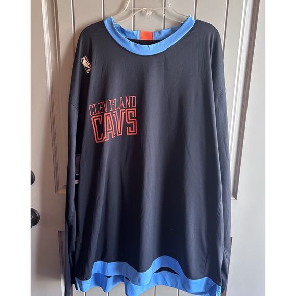 Nike NBA HWC Hardwood Classic Cleveland Cavaliers LS Shooting Shirt Black XXLT - Picture 1 of 5